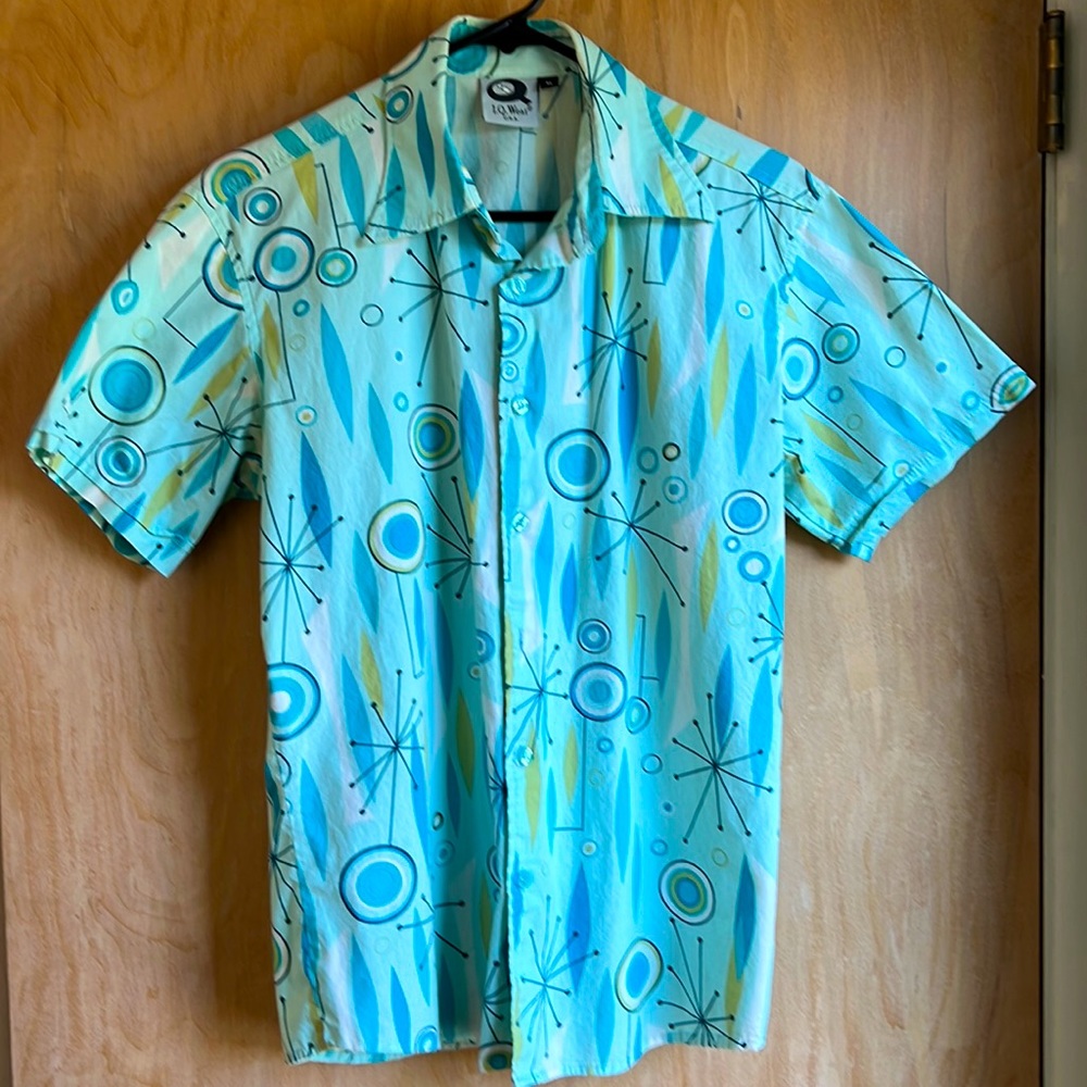 Mens Retro Button Up Collared shirt M